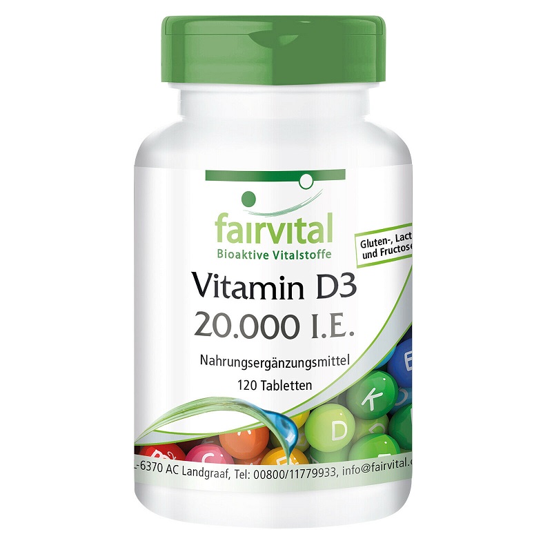 59617 Fairvital Vitamin D3 20.000 IU A120 - Image 1