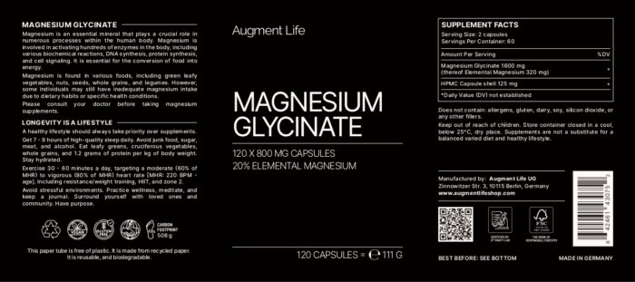 Magnezij Glycinate 800 mg. A120 Pure - Image 4